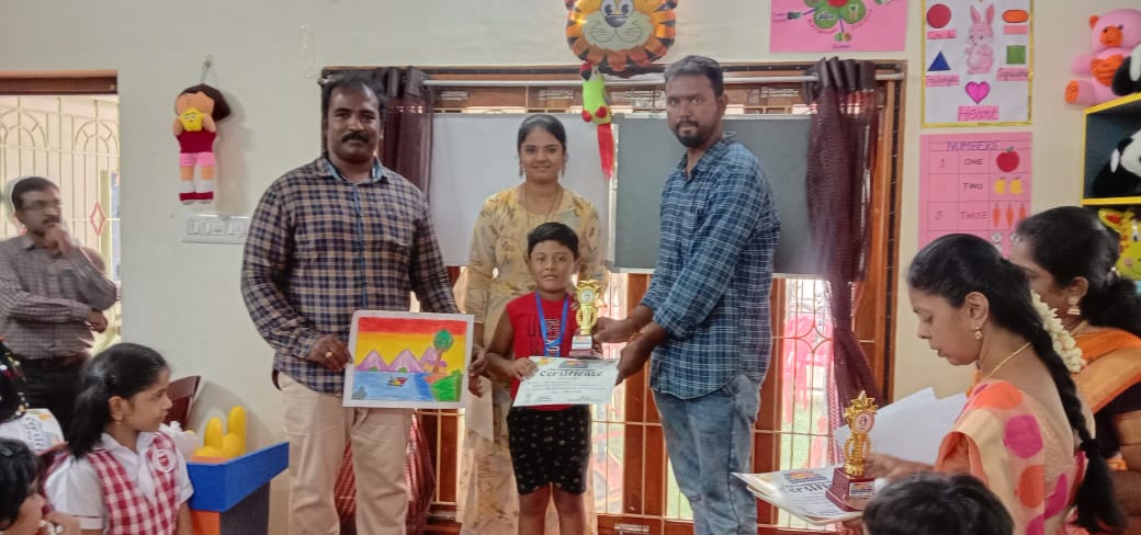 BAGGED PRIZES IN THE DRAWING COMPETITION ORGANISED BY MIX ART ACADEMY AT KIDEECAMPUS PRE SCHOOL ON 17.05.2023