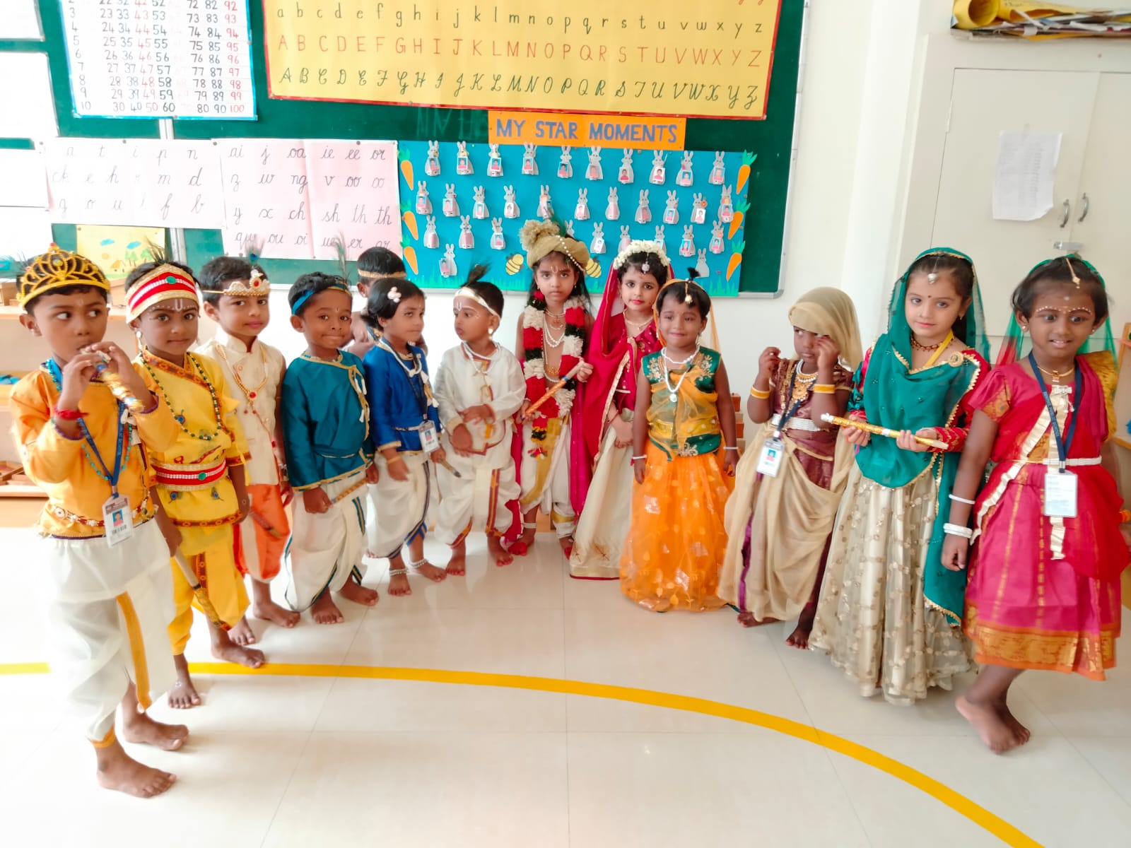Krishna Janmashtami was celebrated with full fervour at SPS Salem by the category of Montessori on 04/09/2023(Monday). It is annual commemoration of birth of the Hindu deity Krishna. Children aged three to five were beautifully dressed up as little Krishna and Radha.