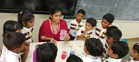 The float vs sink and dessolution activities were conducted for the children.
Children learned that objects with lower density than water float and those with higher density sink.